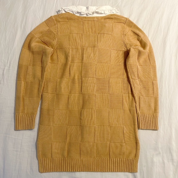 Dressed in LALA Camel Cardigan with White Peter Pan Collar *NWT* - Picture 5 of 6